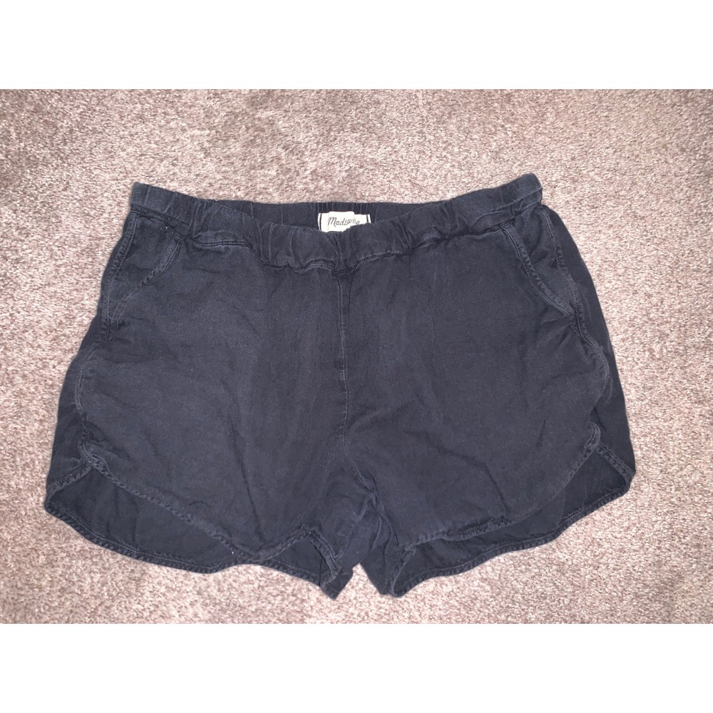Madewell Womens Pull On Shorts Black Elastic Waist Size M